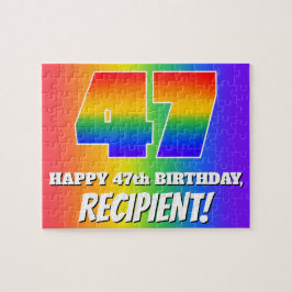 Quebra-cabeça 47º Aniversário — Modelo de Arco-íris Multicolorid