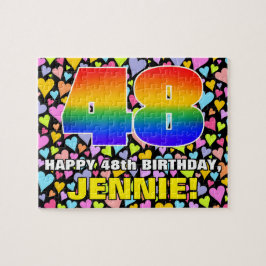 Quebra-cabeça 48.o aniversário — Diversão, Amores Formas Cardíac