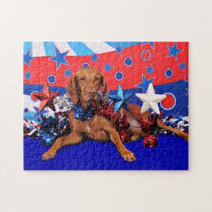 Quebra-cabeça 4 de julho - Vizsla - Reagan