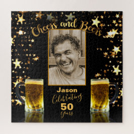 Quebra-cabeça 50º Aniversário Modelo de Foto Animações e Cerveja