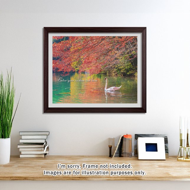 Quebra-cabeça [520] Autumn Pond – Swan Gliding Through Colors (An image of a puzzle displayed in a bright and open room. // 明るく風通しの良い部屋を飾ったときののイメージ)