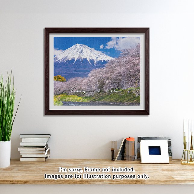 Quebra-cabeça [520] Mt.Fuji – Morning Light on the Cherry Path (An image of a puzzle displayed in a bright and open room. // 明るく風通しの良い部屋を飾ったときののイメージ)