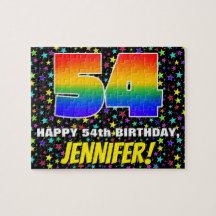 54th Birthday — Fun, Colorful Star Field Pattern