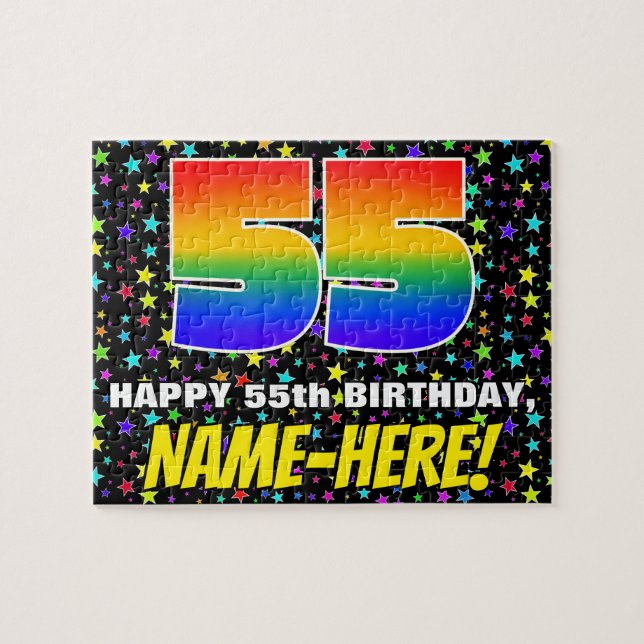 Quebra-cabeça 55.o aniversário — Padrão de campo de estrelas div (Horizontal)