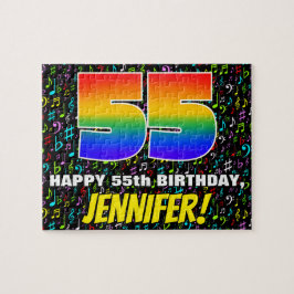 Quebra-cabeça 55.o aniversário — Símbolos musicais divertidos e 