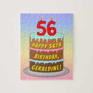 Quebra-cabeça 56º aniversário: Bolo e Velas Divertidas + Nome Pe