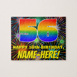 Quebra-cabeça 56º aniversário: Fogos de artifício coloridos e di