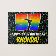 57.o aniversário — Símbolos musicais divertidos e 