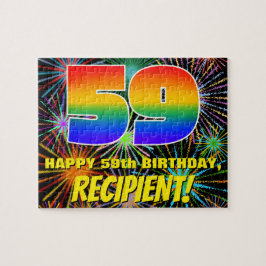 Quebra-cabeça 59º aniversário: Fogos de artifício coloridos e di