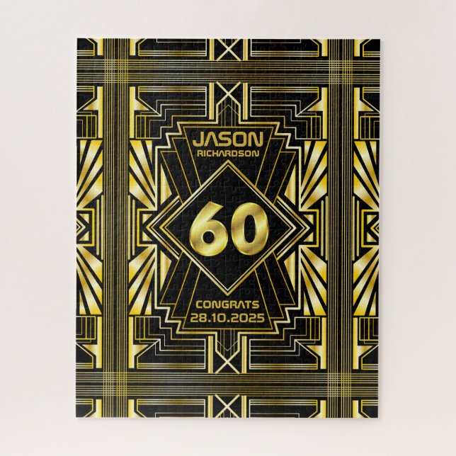 Quebra-cabeça 60º aniversário Art Deco Dourado Excelente Negro G (Vertical)