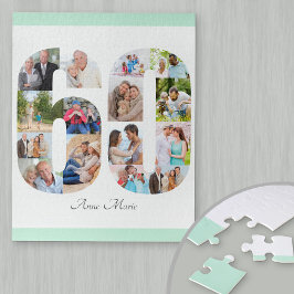 Quebra-cabeça 60º aniversário Número 60 Colagem de Fotos