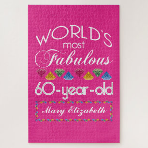 Quebra-cabeça 60th Aniversário a maioria de rosa colorido