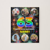63º aniversário: Divertido Rainbow #, Personalizad