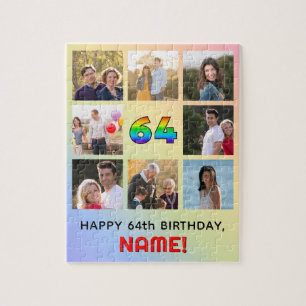 Quebra-cabeça 64.º aniversário: Divertido Rainbow #, nome person