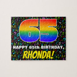 Quebra-cabeça 65.o aniversário — Símbolos musicais divertidos e 