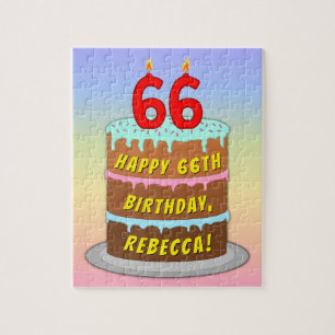 Quebra-cabeça 66.º aniversário: Bolo e Velas Divertidas + Nome P