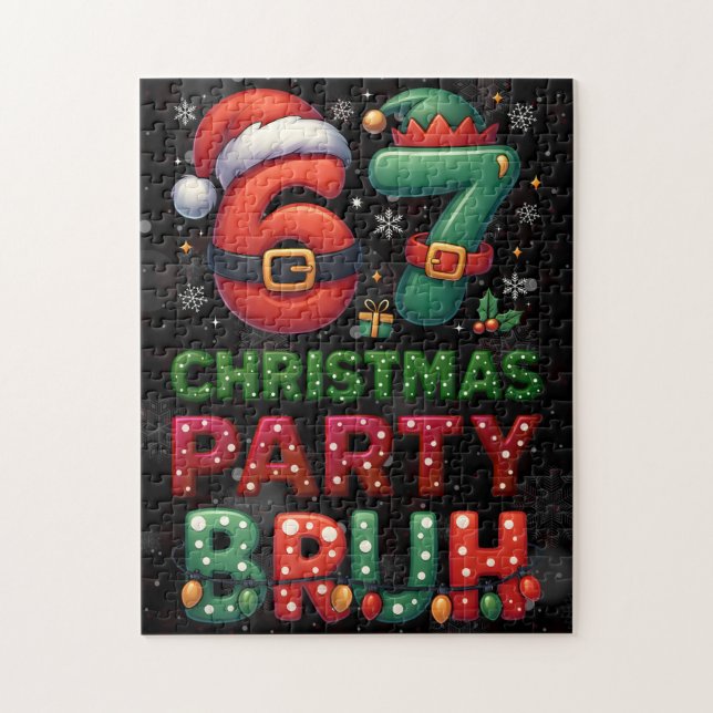 Quebra-cabeça 67 Meme Seis Sete Bruh Natal Divertido 6 7 (Vertical)