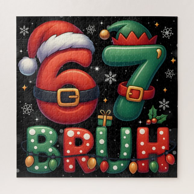 Quebra-cabeça 67 Meme Seis Sete Bruh Natal Divertido 6 7 (Vertical)