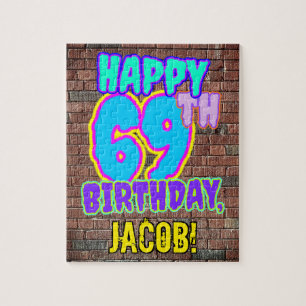 Quebra-cabeça 69º aniversário ~ Divertido, Grafite Urbano Insp