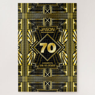 Quebra-cabeça 70 Aniversário Art Deco Dourado Excelente Negro G