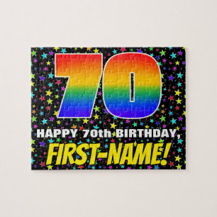 Quebra-cabeça 70 Birthday — Padrão Colorido e Divertido de Estre