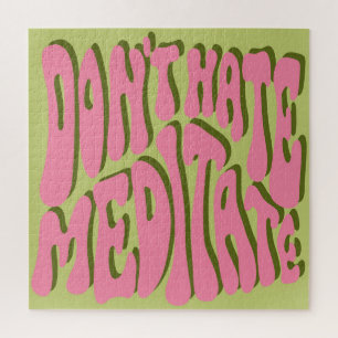 Quebra-cabeça 70s Retrospectiva: Poster de Motivação 'Meditação'