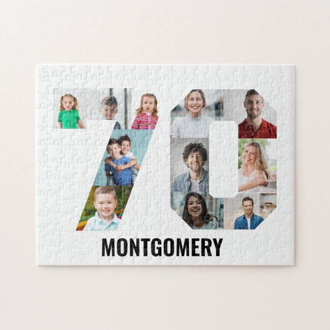 Quebra-cabeça 70th Birthday Number 70 Photo Collage 11 Photo (Horizontal)