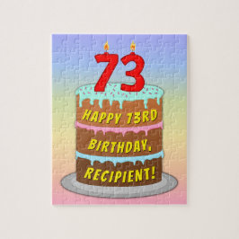 Quebra-cabeça 73º aniversário: Bolo e Velas Divertidas + Nome Pe