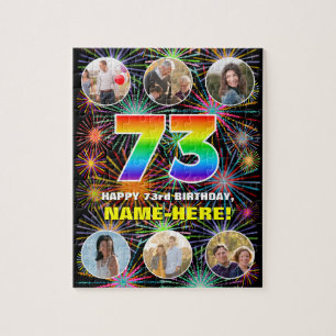 Quebra-cabeça 73º aniversário: Divertido Rainbow #, Personalizad