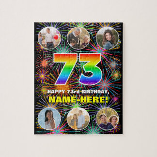 Quebra-cabeça 73º aniversário: Divertido Rainbow #, Personalizad