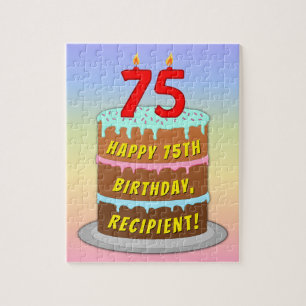 Quebra-cabeça 75.º aniversário: Bolo e Velas Divertidas + Nome P