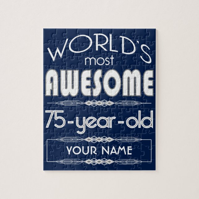 Quebra-cabeça 75th Do aniversário dos mundos azul escuro (Vertical)