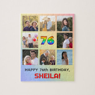 Quebra-cabeça 76.º aniversário: Divertido Rainbow #, nome person