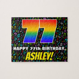 Quebra-cabeça 77.o aniversário — Símbolos musicais divertidos e 