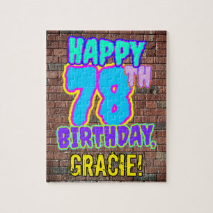 Quebra-cabeça 78º aniversário ~ Divertido, Grafite Urbano Inspir