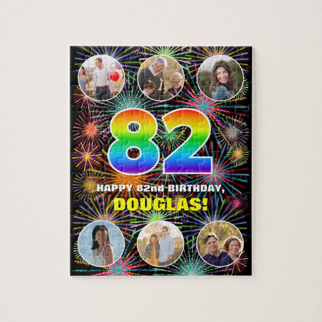 Quebra-cabeça 82º aniversário: Divertido Rainbow #, Personalizad (Vertical)