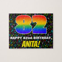 82.o aniversário — Símbolos musicais divertidos e 