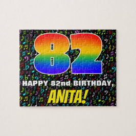 Quebra-cabeça 82.o aniversário — Símbolos musicais divertidos e 