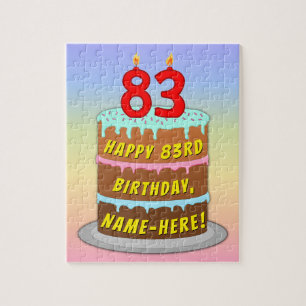Quebra-cabeça 83º aniversário: Bolo e Velas Divertidas + Nome Pe