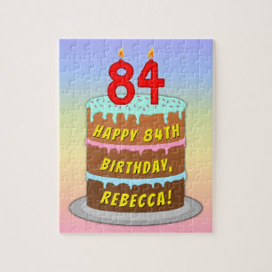 Quebra-cabeça 84.º aniversário: Bolo e Velas Divertidas + Nome P