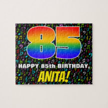 85.o aniversário — Símbolos musicais divertidos e 