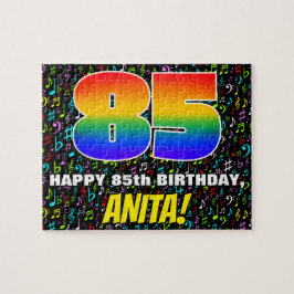 Quebra-cabeça 85.o aniversário — Símbolos musicais divertidos e 