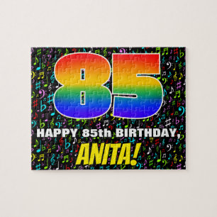 Quebra-cabeça 85.o aniversário — Símbolos musicais divertidos e 