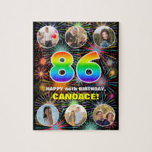 Quebra-cabeça 86º aniversário: Divertido Rainbow #, Personalizad