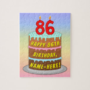 Quebra-cabeça 86.º aniversário: Bolo e Velas Divertidas + Nome P