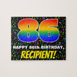 Quebra-cabeça 86.o aniversário — Símbolos musicais divertidos e 