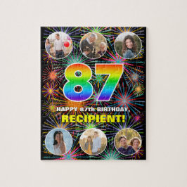 Quebra-cabeça 87º aniversário: Divertido Rainbow #, Personalizad