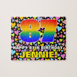 Quebra-cabeça 87.o aniversário — Diversão, Amores Formas Cardíac