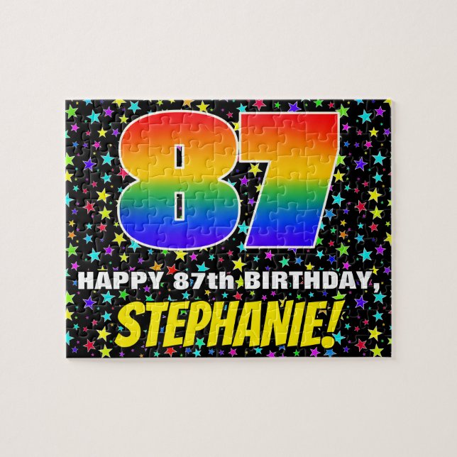 Quebra-cabeça 87.o aniversário — Padrão de campo de estrelas div (Horizontal)