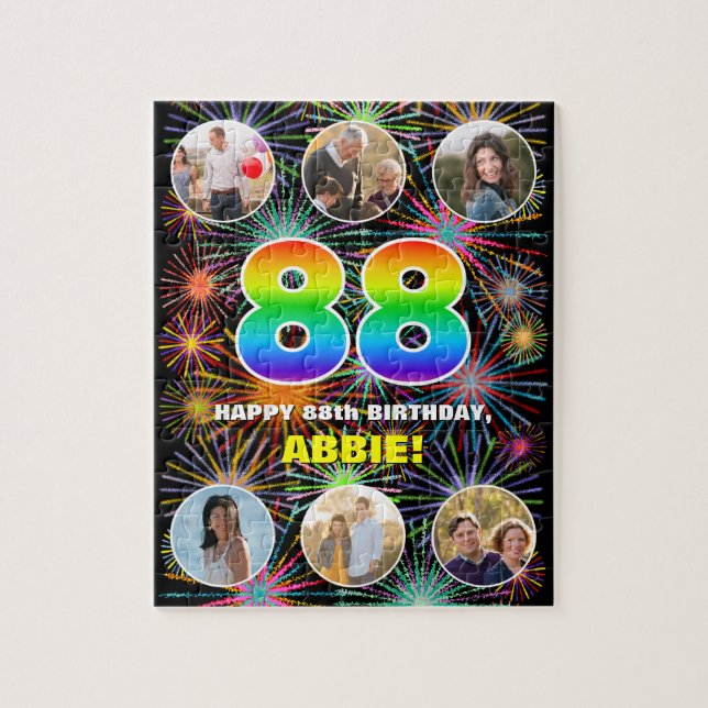 Quebra-cabeça 88º aniversário: Divertido Rainbow #, Personalizad (Vertical)